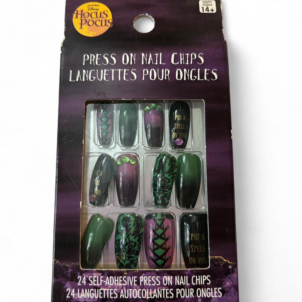 Spirit Halloween Disney Hocus Pocus Press On Embellished Nails Glam SpookySeason